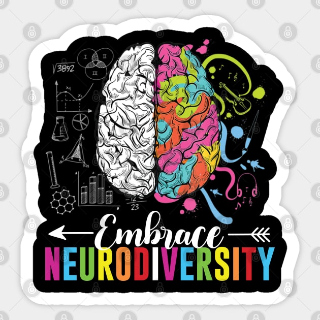 Embrace Neurodiversity Brain Sticker by RiseInspired